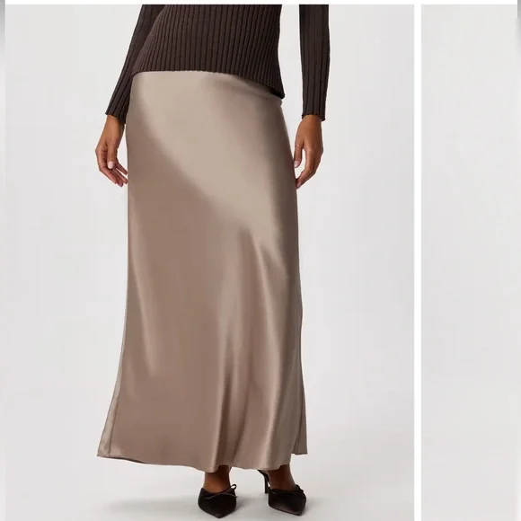 Quince 100% Washable Silk Midi Skirt – Size M – Charcoal Gray - Picture 4 of 9